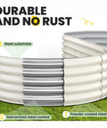 Beefy Heavy Duty Galvanized Round Metal Raised Garden Bed 8 Ft Long By 2 Ft Wide By 1.5 Ft High Outdoor Planter Box Open Bottom Rust Resistant