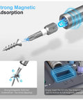 42 In 1 Magnetic Screwdriver Set With Ratchet Handle Portable Multi Bit Tool Kit showcasing strong magnetic bit adsorption.