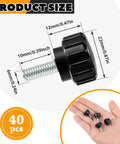 Product size illustration of Tough As Nails M6 By 10 Millimeter Threaded Knurled Thumb Screws Crafted From Premium Carbon Steel For Monitor Mounts And Camera Gear Offering Dead Reliable Fastening Power And Sweet Easy Setup In A Pack Of Forty Heavy Duty Bolts.
