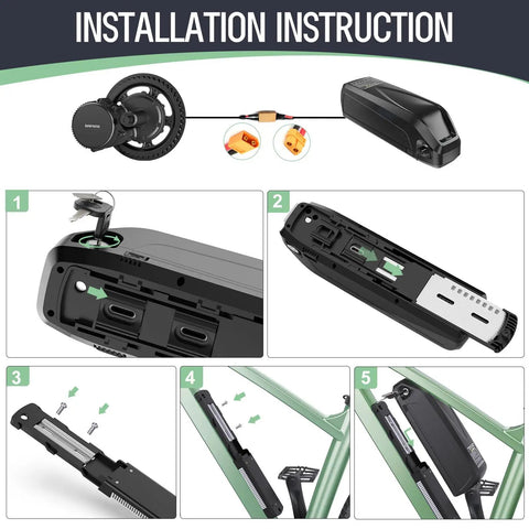 High Capacity 20Ah 52V 1040Wh Ebike Battery With Waterproof Case And 3A Charger BMS For Bafang Voilamart AW Ebikeling 750W 1000W Motors Keeps Your Ride Rolling Further On Any Trail