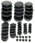 Fifty Piece Flush Mount Plastic Hole Plug Set For Auto Body And Sheet Metal, Assorted Round Hole Plugs Black in Various Sizes