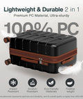 3 piece polycarbonate luggage set featuring impact-resistant, scratch-resistant, eco-friendly material with featherweight design.