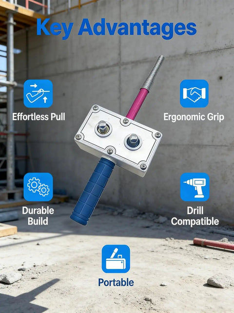 Hella Pro Max Electrician Wire Puller Tugger Automatic Brushless Wireless Cable Feeder, showcasing ergonomic grip and durable build.