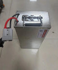 Heavy Duty 60Ah Lithium Battery For Electric Skates Works With Basic 10 To 30 Ton Modular Roller Transporters, top view with handle.