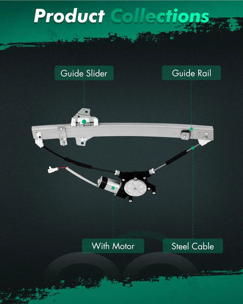 Front Driver Side Power Window Regulator With Motor For Chevrolet Spark 2013 2014 2015 Chevy Spark EV 2014 2016 with guide slider and motor.