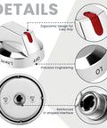Upgraded DG64-00473A Burner Stove Knob Set with stainless steel knobs and reinforced D-shaped interface, universal fit for Samsung gas ovens