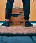 Pressure Floor Mat Home Alarm System With Step On Sensor And Wired Alarm placed at entryway under a package