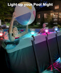 Solar Powered RGB Pool Lights For Above Ground Pools Auto Color Changing LEDs, IP65 Waterproof, 6 Pack, Frame Pool Decor For Nighttime Ambience, Backyard And Garden Vibe, Silver Finish