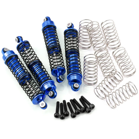 4 Piece Aluminum RC Shocks Kit For 1 To 18 Traxxas LaTrax Teton Desert Prerunner Front And Rear Oil Filled Big Bore Dampers