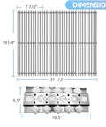 Durable Four Pack Of Stainless Steel Grill Grates And Briquette Trays Built Tough To Fit Turbo Nexgrill with dimensions 31.5" x 19.25".