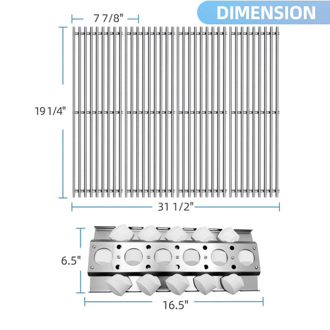 Durable Four Pack Of Stainless Steel Grill Grates And Briquette Trays Built Tough To Fit Turbo Nexgrill with dimensions 31.5" x 19.25".