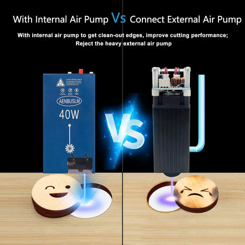 Comparison of 40W Laser Module With Built In Air Assist And FAC For DIY CNC Laser Cutter And Engraver 5500mW Optical Output with two modules.