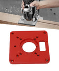 Heavy Duty Aluminum Router Table Insert Plate For Woodworking, Built Tough Universal Design in red with bit access