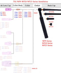 TIG WP9 WP20 WP25 Series installation diagram showing 13N09 TIG Alumina Ceramic Nozzle Cups #5 components and connections.
