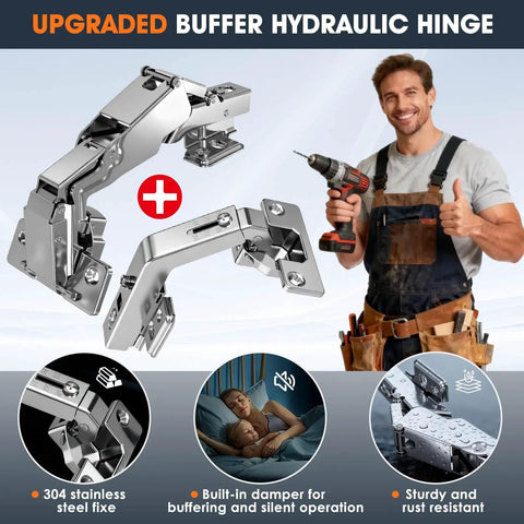 180 Degree And 135 Degree Half Overlay Corner Cabinet Hinges For Lazy Susan And Bifold Doors Space Saving Kitchen Cabinet Hardware Kit Easy Install Converts Tight Corner Cupboards Into Smooth Front Opening Storage, stainless steel