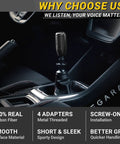 Interior car view with Real Carbon Fiber Shift Knob Upgrade With 4 Metal Adapters for 4 5 6 Speed Manual and Buttonless Automatic Transmissions