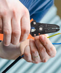 Multifunctional Wire Stripper Tool For Automotive Wires And Cables, Handy To Use With Durable Chromium Vanadium Alloy Steel And PVC, Locks In Place For Precise Radial Cutting, Built Tough DIY Wiring And Auto Repair Tool stripping three wires