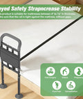 Built Tough Bed Rail For Seniors With Ergonomic Foam Padded Handle, ASTM Certified Adjustable Bed Assist Rail on mattress