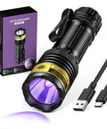 Pocket Sized Tiny But Mighty 395 Nm UV Flashlight USB C Rechargeable Black Light with box and charging cable