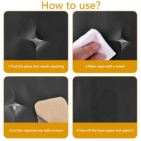 Large Leather Repair Patch Self Adhesive Tape For Furniture And Home Decor 17.3x78.7 Inches application steps.