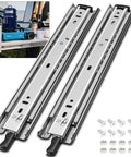 Heavy Duty Locking Drawer Slides 22 Inch One Pair Full Extension with Lock 250 Lb Capacity Side Mount Ball Bearing Rails Soft Close