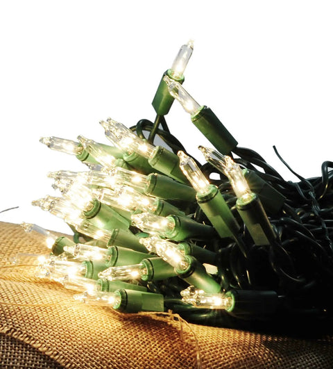 Make Your Holiday Lit With A 35 Count Clear Extra Bright Mini Christmas Lights Set, Eight And A Half Foot Length, Indoor Outdoor Use