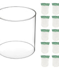 Image of a 10 Pack Propane Lantern Mantles With Clear Glass Globe For Camping Lanterns and standard replacement parts kit.