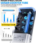 FNRSI GC-03 Geiger counter with color display; portable 3-in-1 radiation detector with GM tube