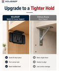 Comparison of XOJGZF quick-fit corner support vs ordinary braces in wooden furniture, showing Beefy Heavy Duty Stainless Steel Corner Brackets With Screws For L Shape Furniture Joints And Floating Wall Shelves Quick Fitting Mounting Braces For Tables Cabinets And Chair Corners Durable Metal Shelf Hardware.