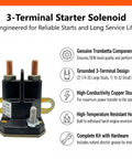 3-terminal design of 12V Starter Solenoid Relay Switch Kit Trombetta 832-1211-210 for Hustler Zero Turn Mower