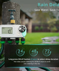 No Fuss All In One Sprinkler Timer For Garden Hose With Child Lock Programmable Brass Digital Water Timer 4 Zone attached to hose