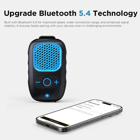 Wearable Bluetooth Speaker With All Day Battery Life And Clip On Convenience For Job Sites Water Resistant Pro Portable Speaker With Built In Mic For Hands Free Music And Calls Blue Non Magnet.