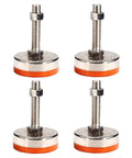 Heavy Duty 4 Pack Leveling Feet 3.9 Inch With PVC Antislip Base Pads And Carbon Steel Screws, Adjustable Height And Angle For Uneven Floors, Ideal For Mechanical Equipment, Assembly Lines, Shelves, And Work Tables. 4-pack