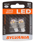 Packaging of Ultra Bright 921 T 16W W16W ZEVO LED Interior Bulbs 6000K White, pack of 2 for map, dome, trunk, cargo, and license plate.
