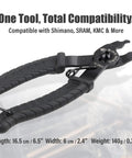 Black rubber grip Bike Chain Master Link Pliers 2 In 1 Tool For Easy No Sweat Quick Link Removal And Replacement Compatible With Shimano Sram KMC Chains All Brands MTB Road Use Everyday, 16.5 cm length.