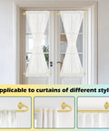 Wrap Around Blackout Curtain Rod 16-28 Inch Adjustable 5/8 Inch Curved Window Rod For Room Darkening And Door Windows, Modern Gold 2 Pack