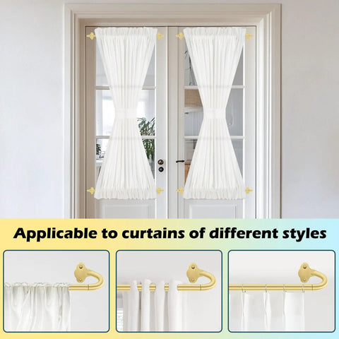 Wrap Around Blackout Curtain Rod 16-28 Inch Adjustable 5/8 Inch Curved Window Rod For Room Darkening And Door Windows, Modern Gold 2 Pack