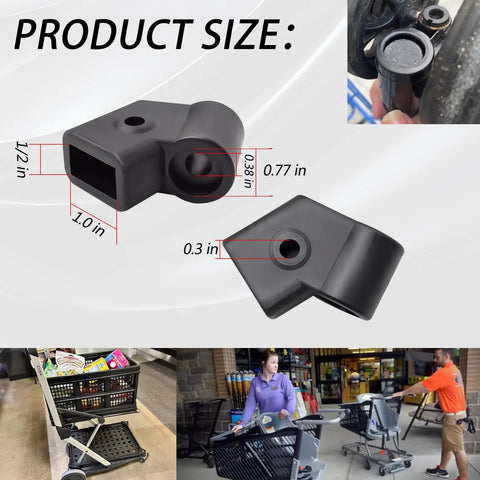 Set Of 2 Replacement Wheel Couplings For Shopping Carts And Utility Carts With 360 Swivel Wheels Heavy Duty dimensions shown