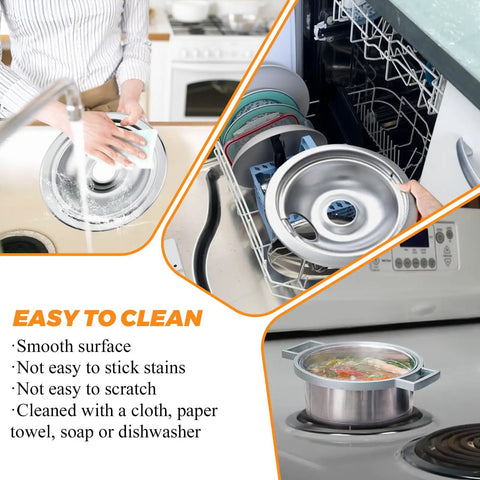 Electric Stove Burner Drip Pan Set Fits Frigidaire And Kenmore Electric Ranges With Locking Slots being cleaned