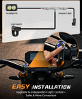 3 Inch White 6000 6500K Headlight Kit With Spot Flood Beam for Dirt Bikes and Electric Motorcycles, blue switch close-up