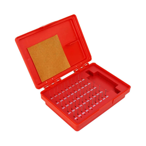 Heavy Duty Steel Pin Gauge Set Minus Gage M0 50-Piece With Plastic Case 0.011 To 0.060 Inches Bearing Steel 60-62 RC