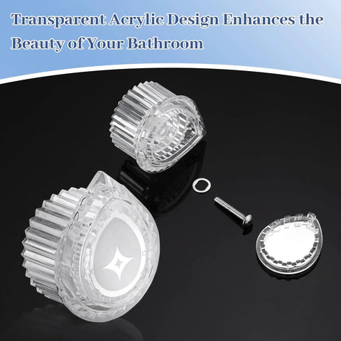 Transparent acrylic Shower Knob Replacement Kit For Posi Temp Single Handle Tub And Shower Chrome Finish with hardware