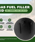 Honda Pilot Gas Fuel Filler Cover Lid Replacement For 2009 To 2015 3 5L V6 SOHC Naturally Aspirated Fits EX LX EX L Sport Utility 74481 SZA A01ZZ EZ Install shown in a promotional image with product details.