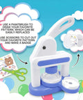 Make Awesome Button Maker Machine Kit Creates 55 Mm And 35 Mm Badges With Sturdy Metal Pressing Mechanism Includes Thirty Six Buttons Six Magnets Six Keychains Plus Cutter Scissors Portable Chill DIY Fun For The Squad At Home Or On The Road. White badge maker kit with scissors and custom button design