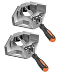 Two Pack Right Angle Clamp For Woodworking, 90 Degree Aluminum Corner Clamp With Single Handle And Adjustable Swing Jaw, Photo Frame Vise Holder