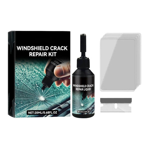Windshield Crack Repair Liquid for Fast Three Step Fix, Glass Repair Liquid for Windscreens, Great for Home Use or Roadside Workshop, Auto Mechanics, Quick Chip Resolution and Nearly Invisible Finish