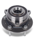 Plug And Play Front And Rear Wheel Bearing And Hub Assembly Fit For Chevy Equinox Malibu Trailblazer GMC Terrain Cadillac CT4 Buick Encore GX Regal Sportback TourX 2018 To 2024 2020 To 2022 AWD Compatible, front view of 5-lug hub with sealed bearing