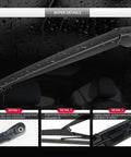 Mazda CX5 Rear Wiper Arm And Blade Set Replacement 2013 To 2025 showing detail view of metal interface and rubber blade