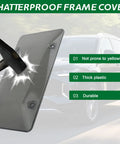 Two Pack Clear License Plate Cover And Frame Set With Screws And Caps, Tough ABS Build, shatterproof shield impact test.