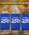 America 250th Celebration Beverage Cooler Set Of 2 Navy Insulated Drinkware showcasing fit for 12oz cans and bottles